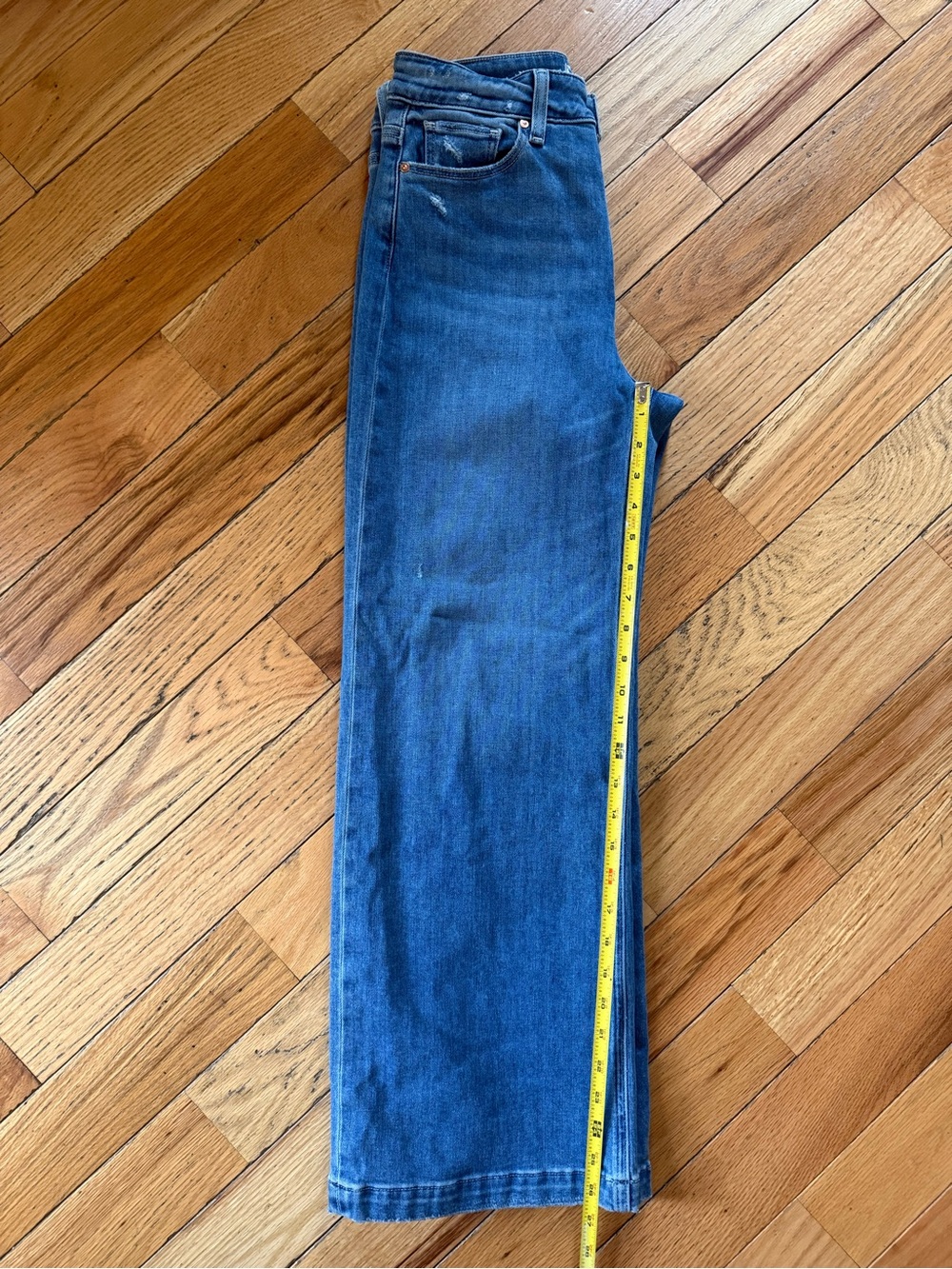 PAIGE Anessa Wide Leg Jeans Med Wash Womens Size 27 High Rise Stretch Distressed - Picture 15 of 15